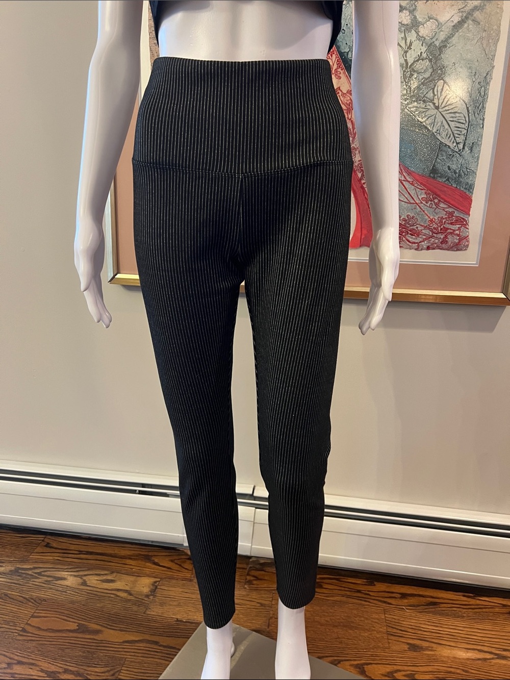 Lysse Black Ribbed High-Waist Cropped Pants